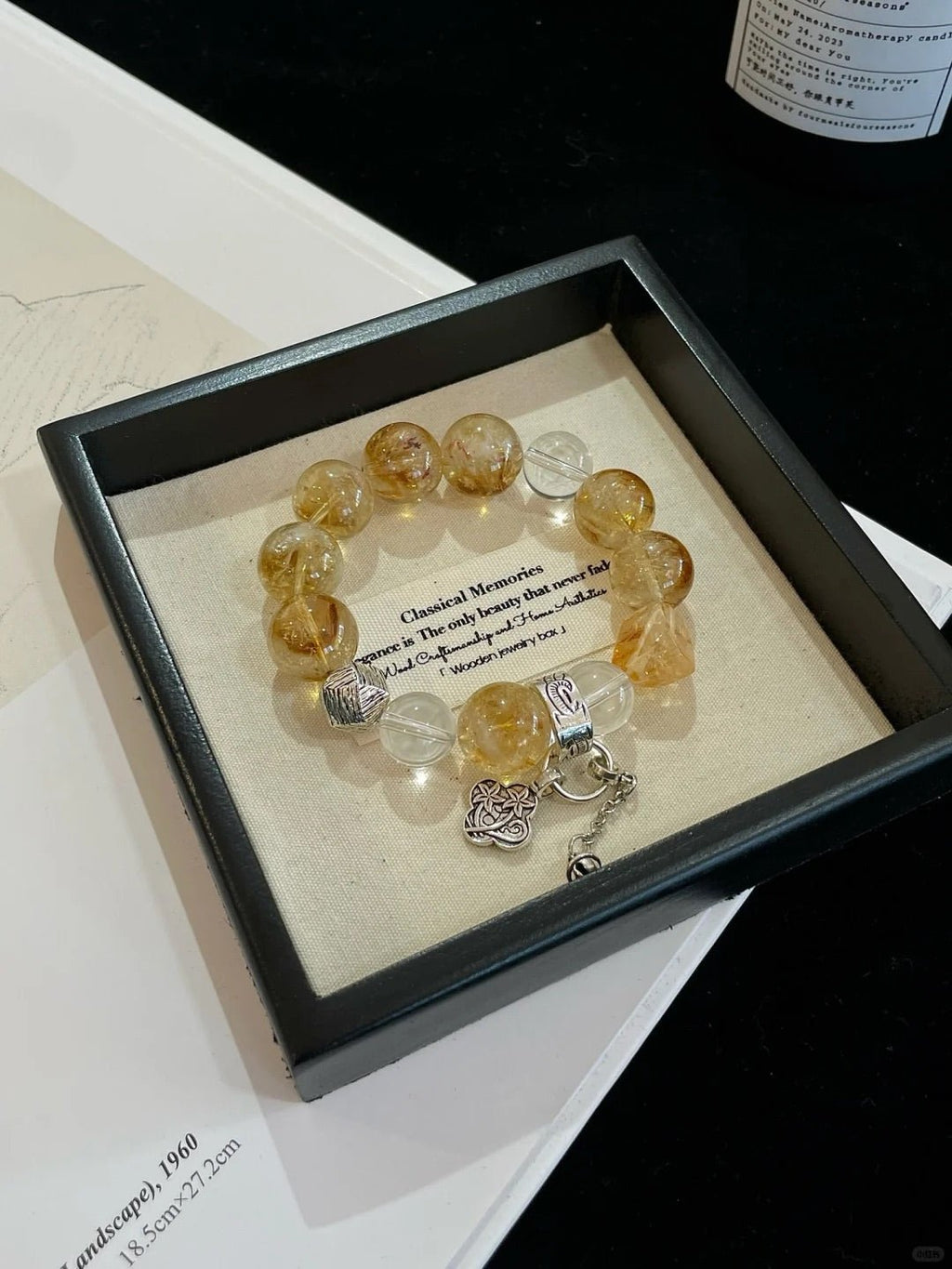 'Wealth &amp; Clarity' Yellow Tower Quartz &amp; Clear Quartz Bracelet | Confidence &amp; Fortune