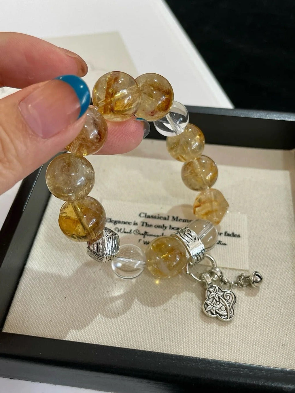 'Wealth &amp; Clarity' Yellow Tower Quartz &amp; Clear Quartz Bracelet | Confidence &amp; Fortune