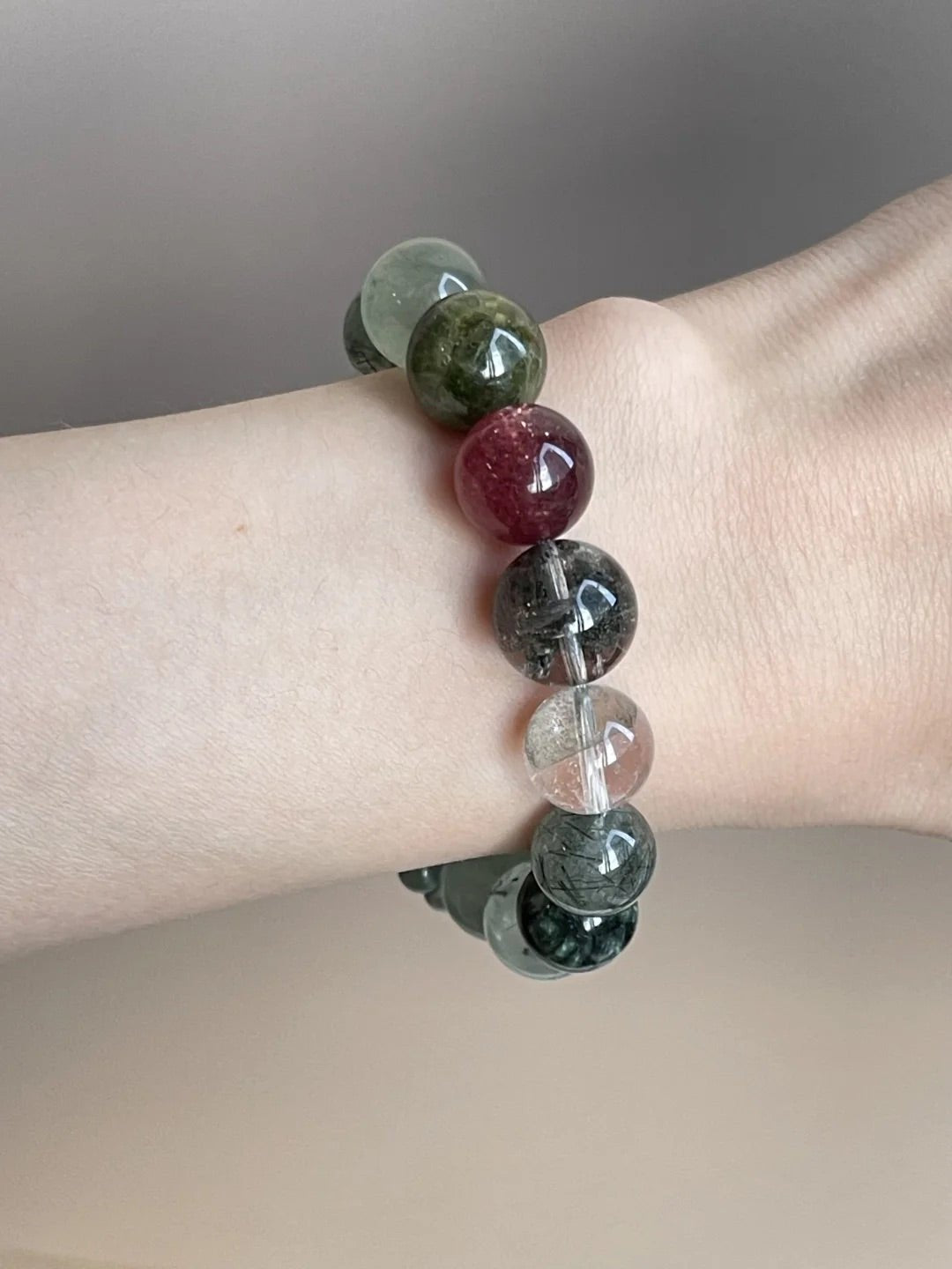 "Wild Plum" – Natural Green Crystal Bracelet | Nature's Gentle Energy