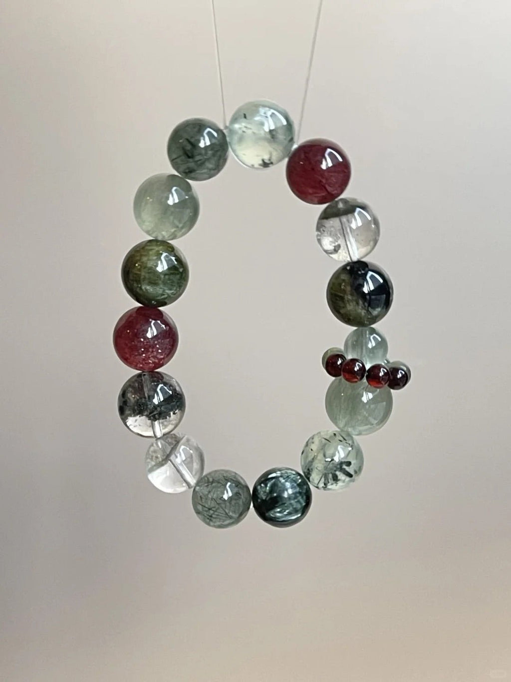 "Wild Plum" – Natural Green Crystal Bracelet | Nature's Gentle Energy