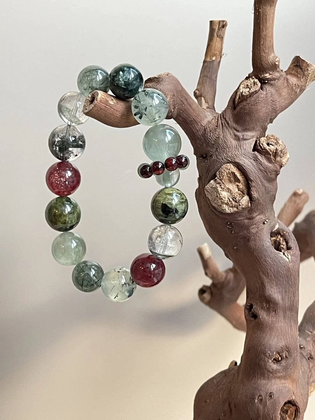 "Wild Plum" – Natural Green Crystal Bracelet | Nature's Gentle Energy