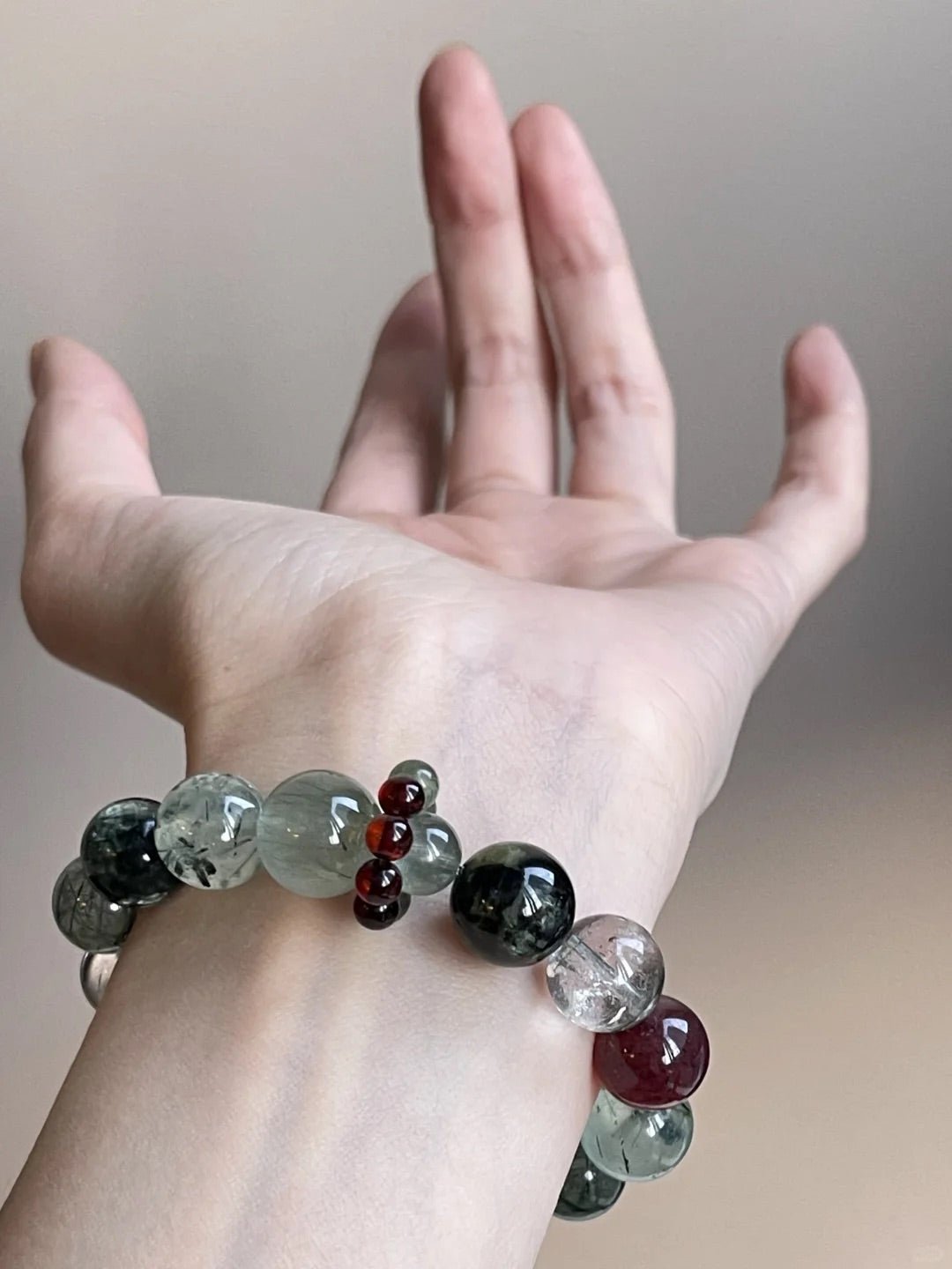 "Wild Plum" – Natural Green Crystal Bracelet | Nature's Gentle Energy
