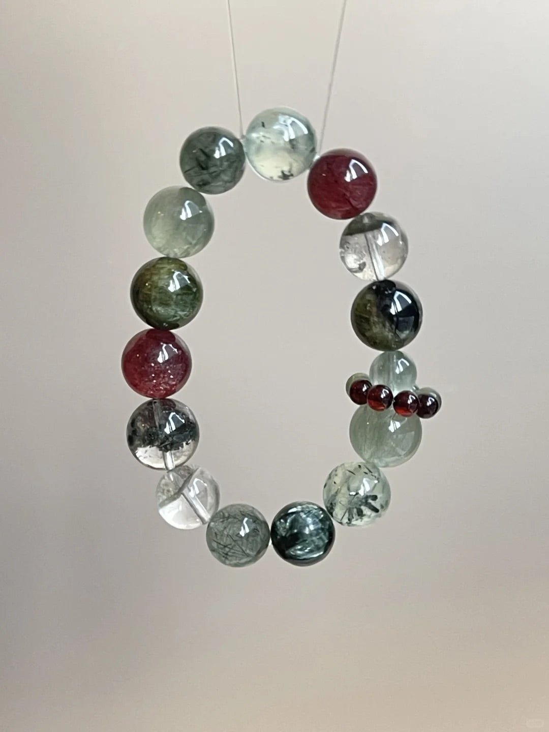 "Wild Plum" – Natural Green Crystal Bracelet | Nature's Gentle Energy